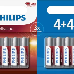 Philips Power Alkaline AA LR6 (4+4 stuks)
